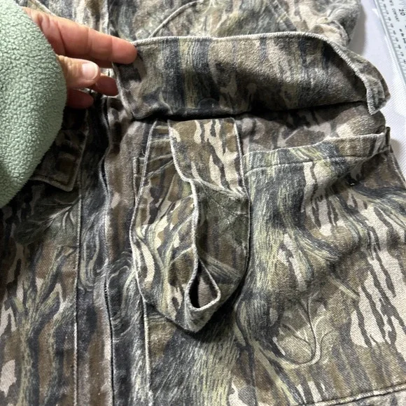 Vintage Mossy Oak Treestand Pocket Jacket Camo Small USA Made Waistband Rare**